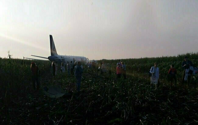 На поле под Москвой аварийно сел летящий в Крым самолет: есть пострадавшие (ВИДЕО)