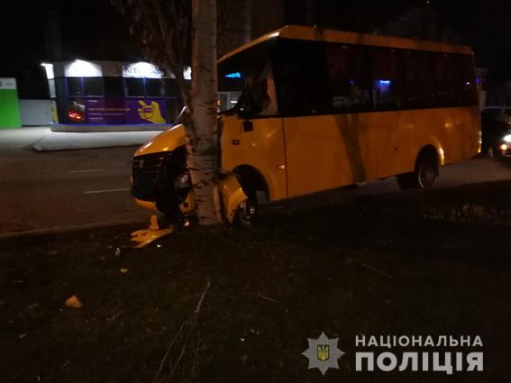 В Николаеве маршрутка с пассажирами врезалась в дерево, пострадали четыре человека